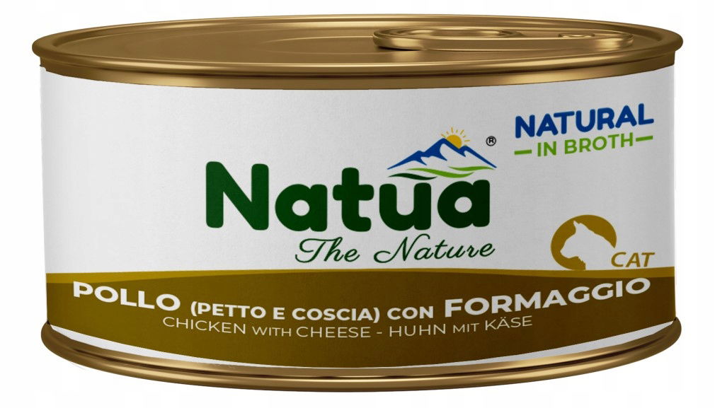 Natua Natural vlhké krmivo pre mačky Kuracie Mäso so syrom vo vývare 85 g
