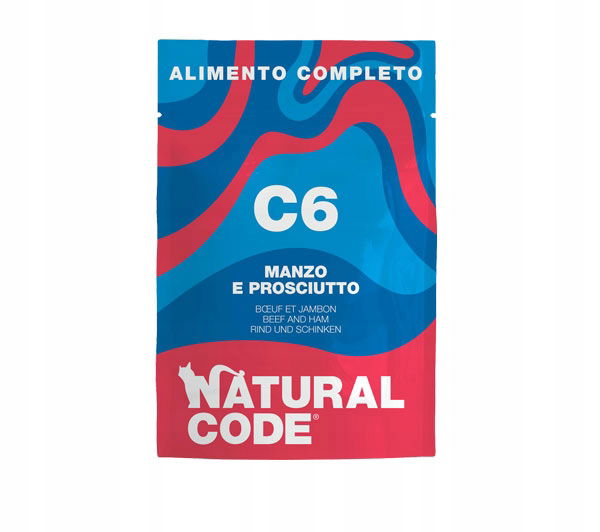 Natural Code Mačka C6 Hovädzie A Šunka 70g