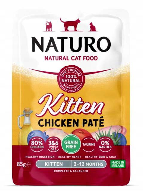 Naturo vlhké krmivo bez obilnín Pate Kitten kuracie mäso 85g