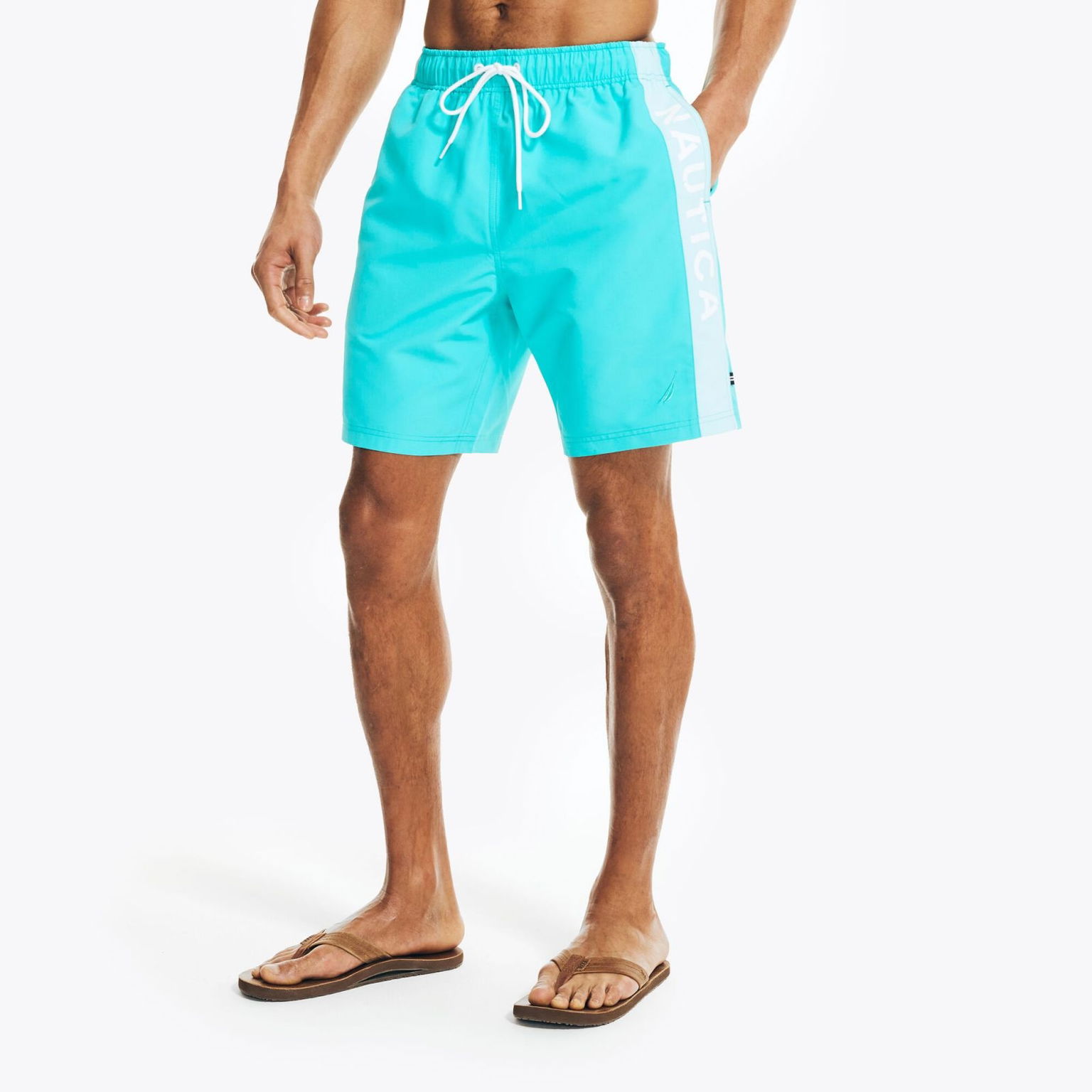 Nautica pánske plavky 8" Logo Swim modré M
