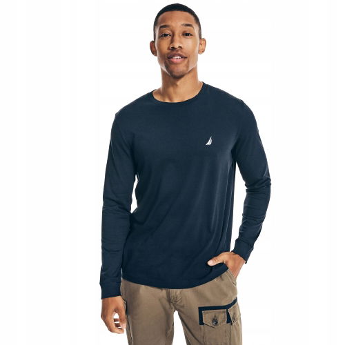 Nautica pánske tričko s dlhým rukávom Crewneck modré L