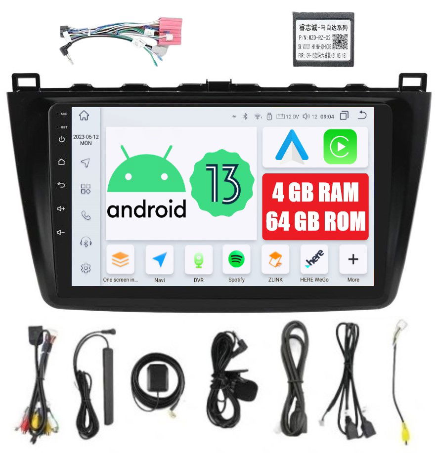 Navigácia Rádio 2DIN Android Mazda 6 II 2 Carplay 4/64 Gb Dsp Lte