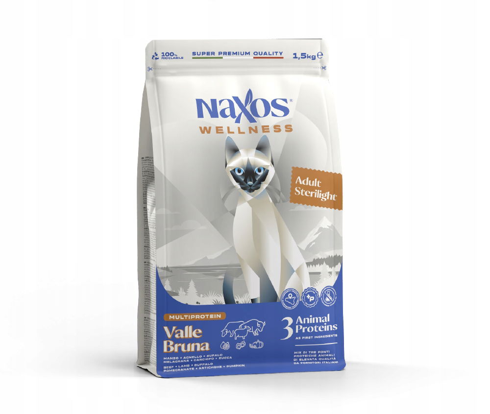 Naxos Cat Sterilized pre mačky sterilizované na báze hovädzieho mäsa, byvola a