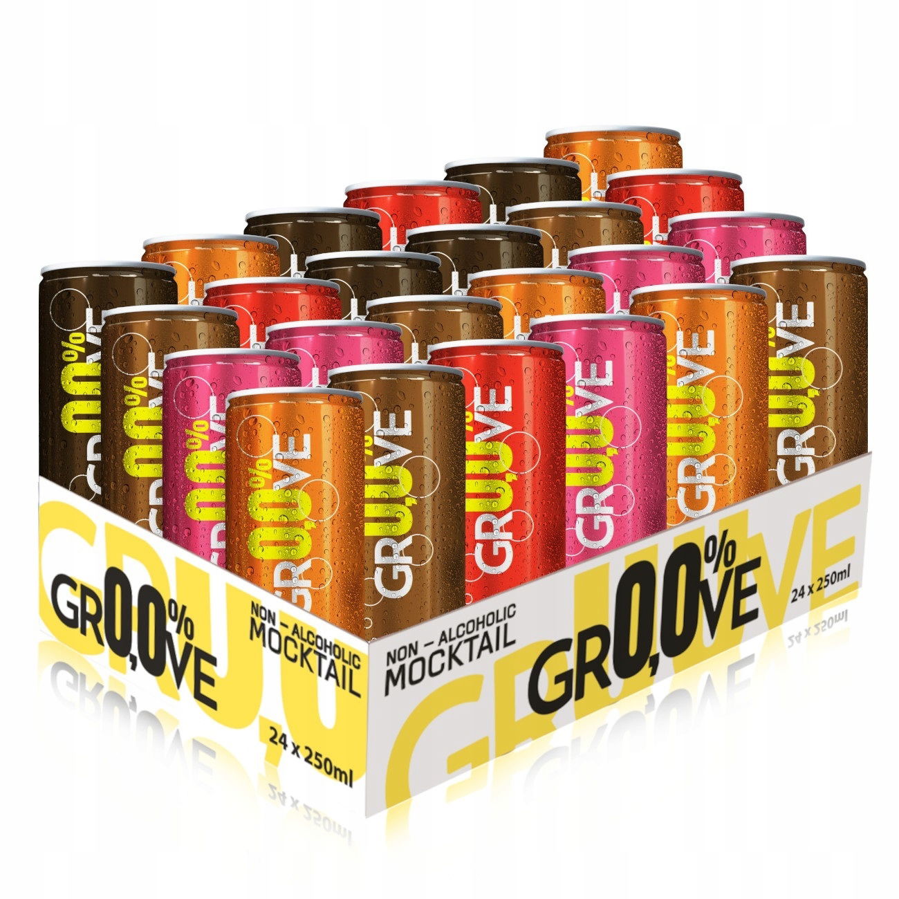 Nealkoholický nápoj Groove Mocktail koktail drink Mix príchutí 24 x 250 ml