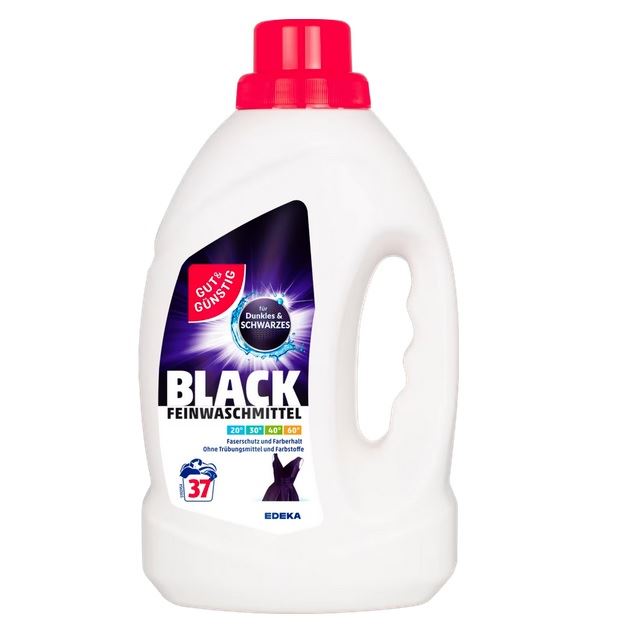 Nemecký čierny prací gél Gut & Gunstig 37 p. 1,5 l De