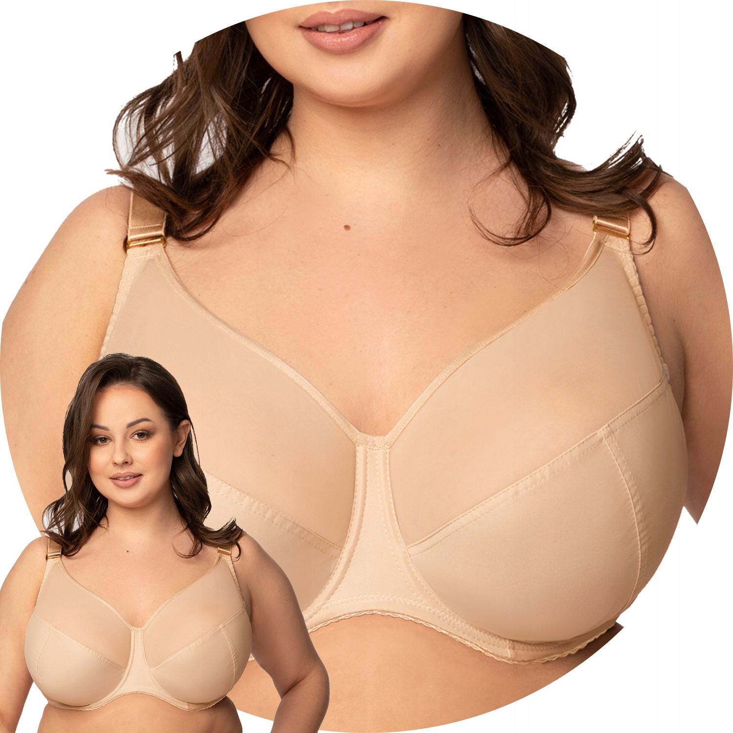 Nessa Linda N515 béžové hladké košíčky 70O Mäkká podprsenka Soft