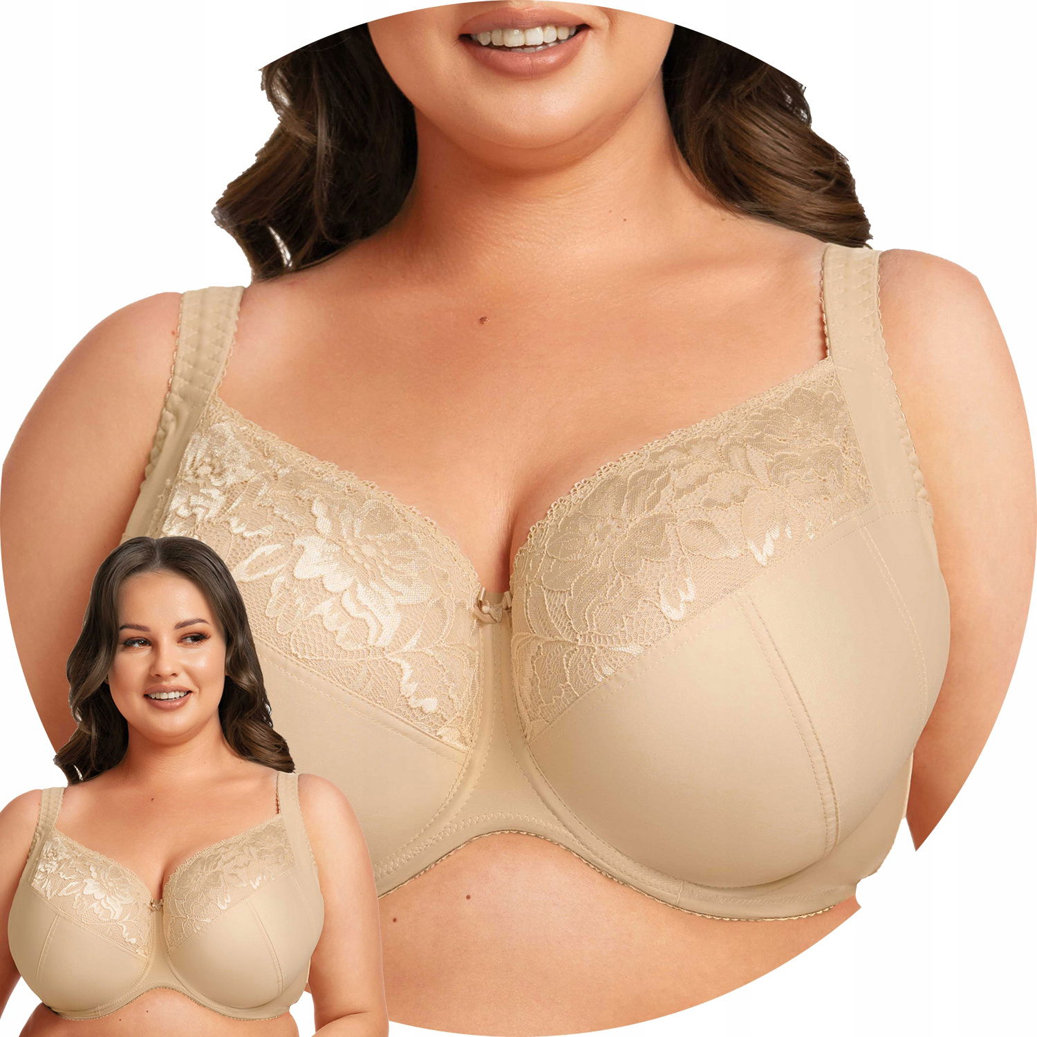 Nessa Omena New N507 béžová čipka 100J Mäkká podprsenka Soft