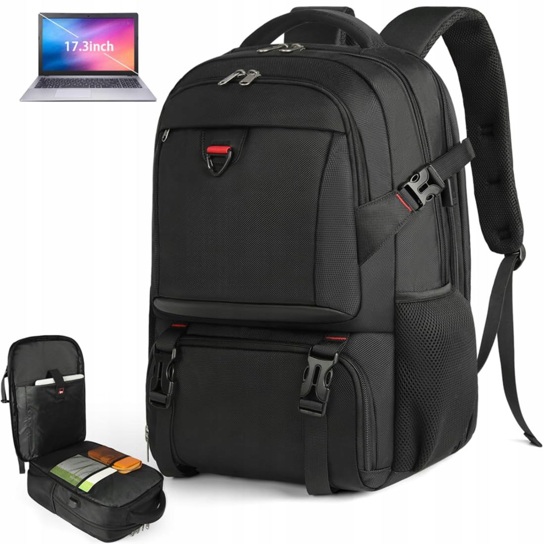 Newhey Batoh Laptop 17,3 palca Usb Vodotesný čierny