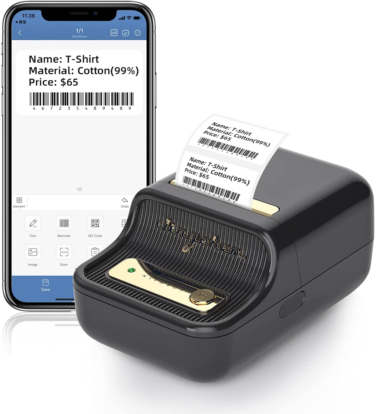 Niimbot B21 Termotlačiareň Nálepky Bluetooth