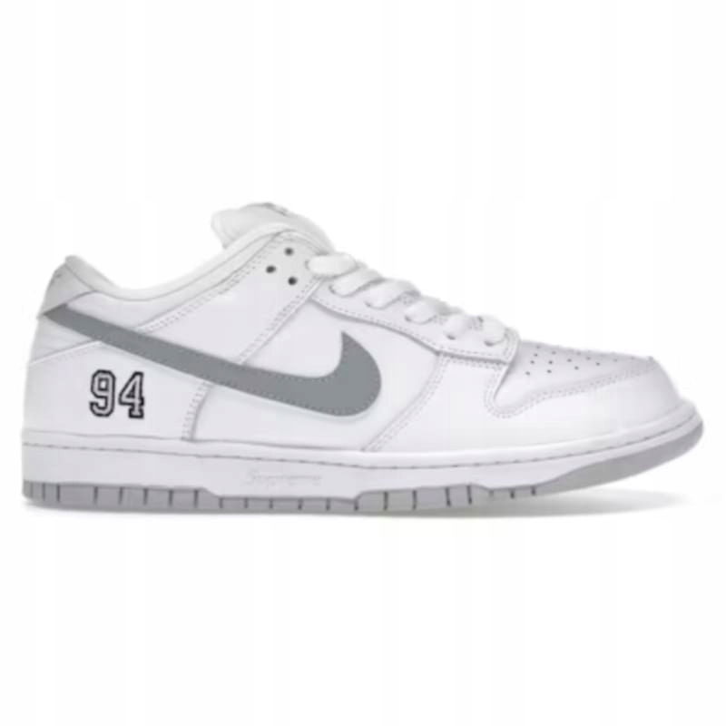 Nike Dunk Low Sb x Supreme 94 White Metalic Silver 46 Eu 30 CM