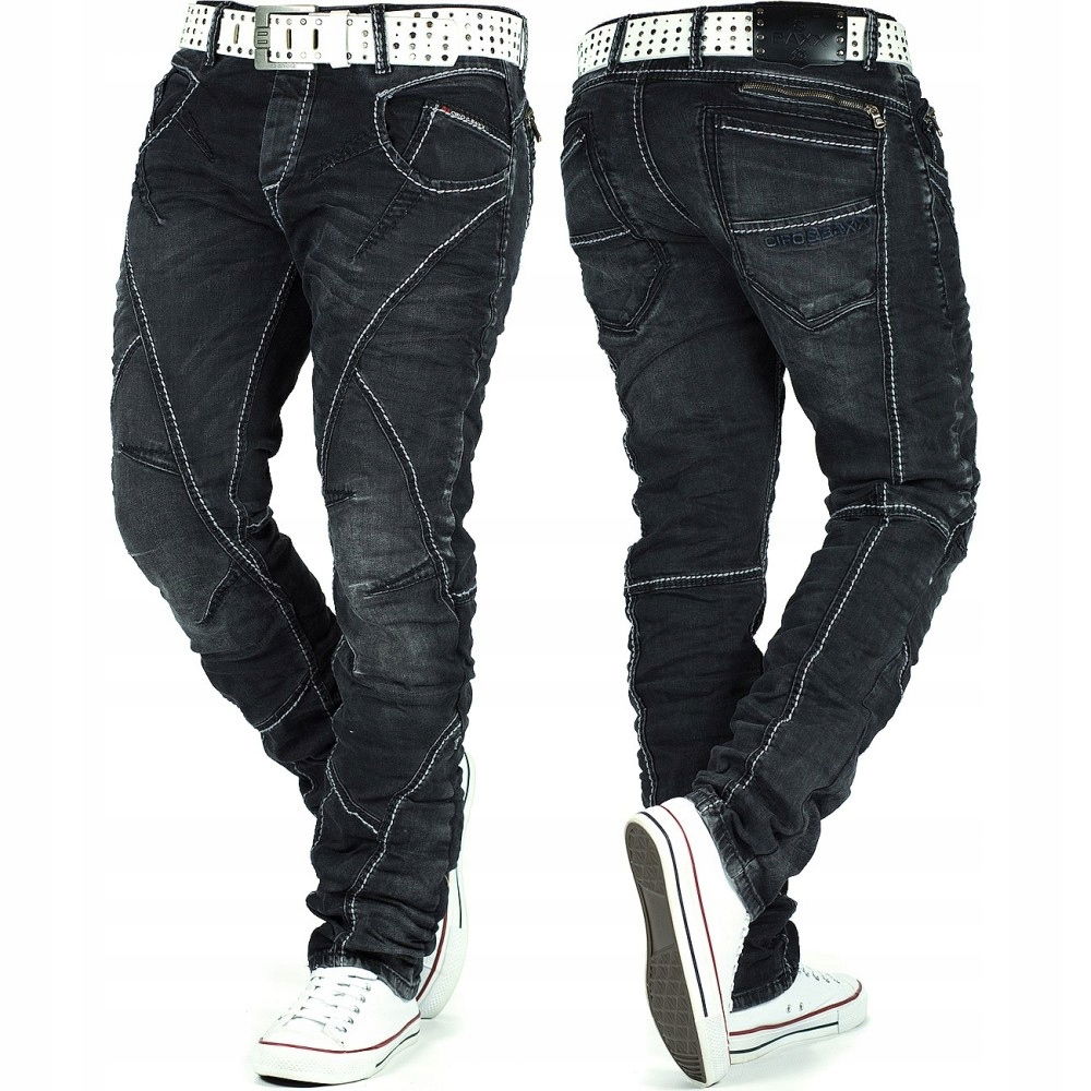 Nohavice Cipo Baxx Džínsy Prešívanie Cross Style Elastický Materiál