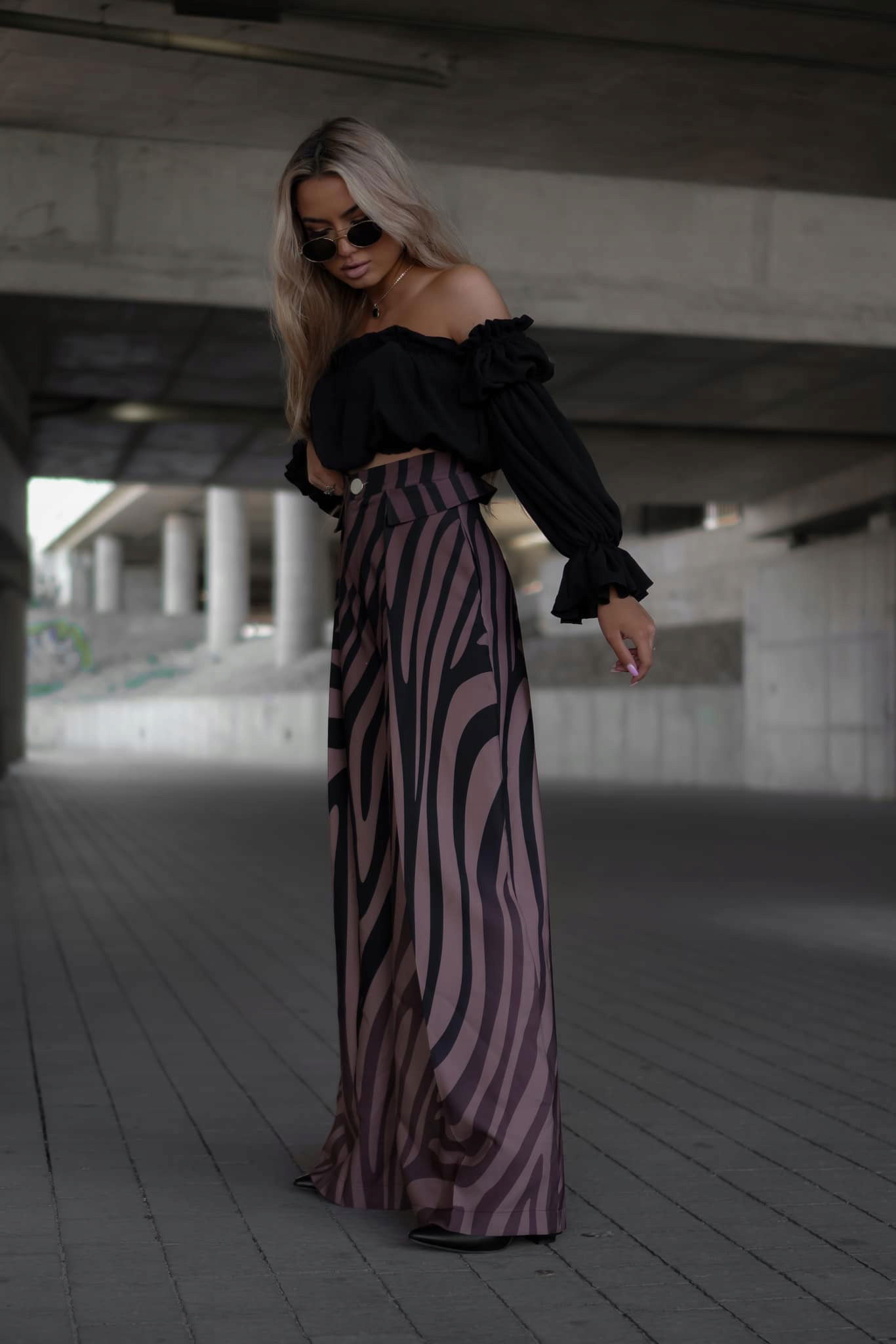 Nohavice zebra La Monne [Veľkosť M, Farba Print Zebra]