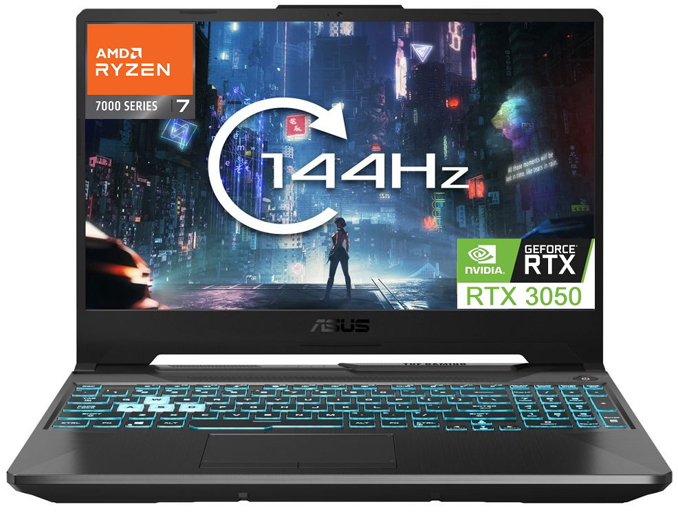Notebook Asus Tuf Gaming 15,6" 144Hz Ryzen 7-7435HS 8GB SSD512 RTX3050 W11