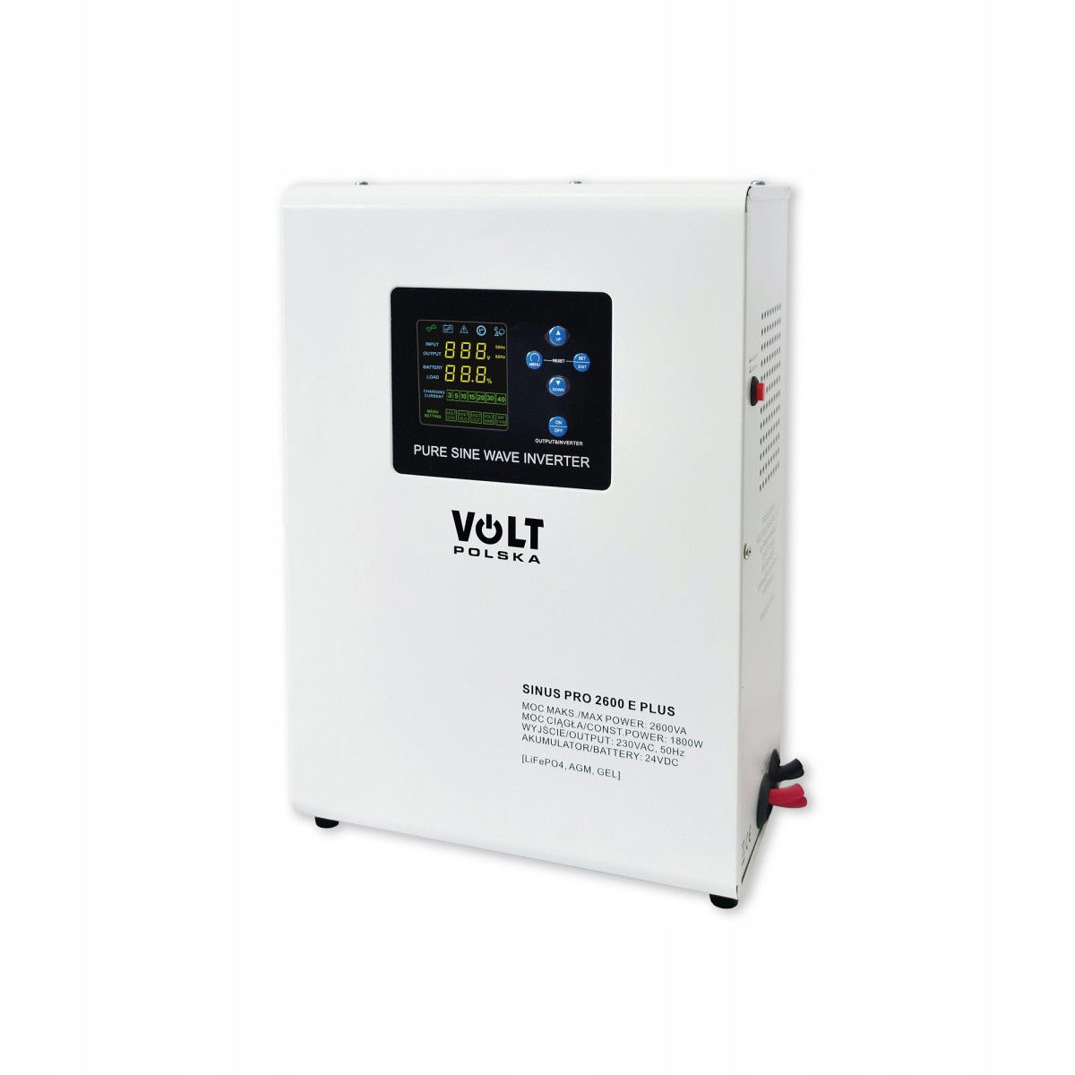 Núdzový Napájací Zdroj Ups LIFEPO4 Menu Volt Polska Sinus Pro 2600E Plus 24/230V