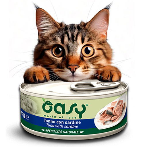 Oasy mačka Natural tuniak so sardinkou vlhké krmivo pre mačky 70 g