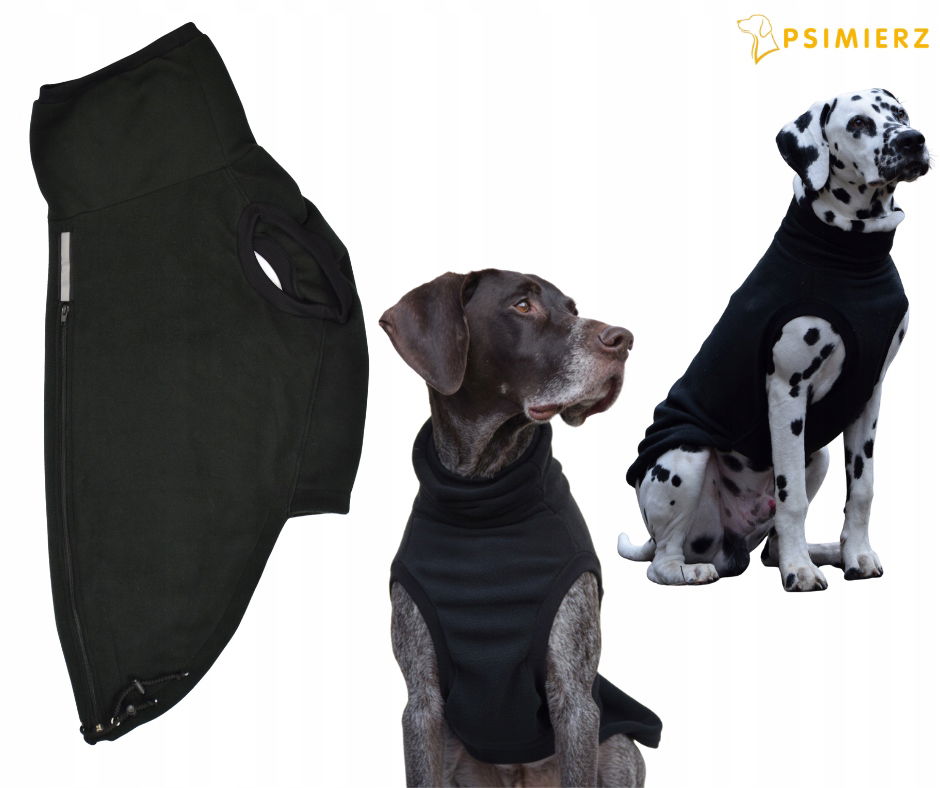 Oblečenie pre veľkého psa XL rozopínateľný fleece čierny pre vyvýšeného psíka
