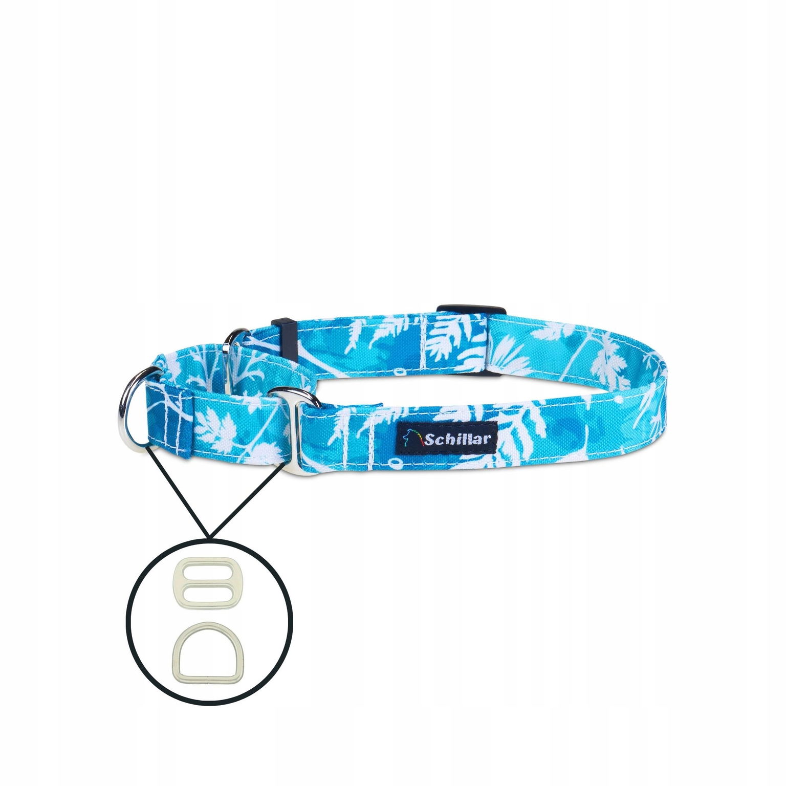 Obojok martingale pre malého psa s farebnými mätovými rastlinami Xs 20-30 cm