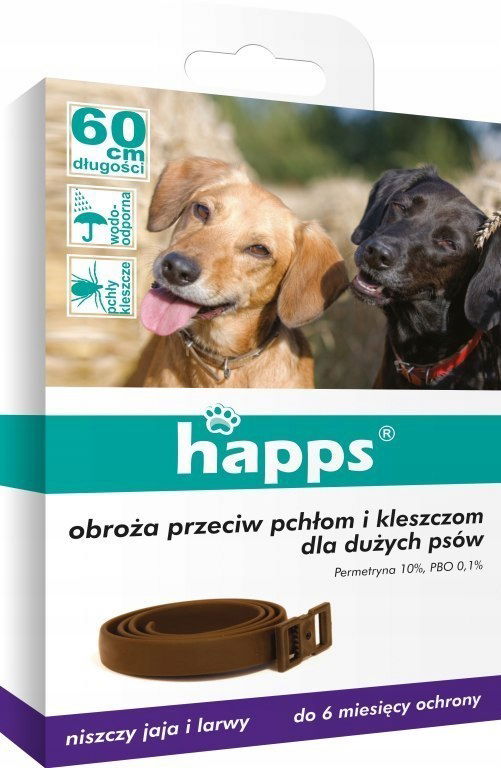 Obojok proti blchám a kliešťom pre psov 60 cm Happs