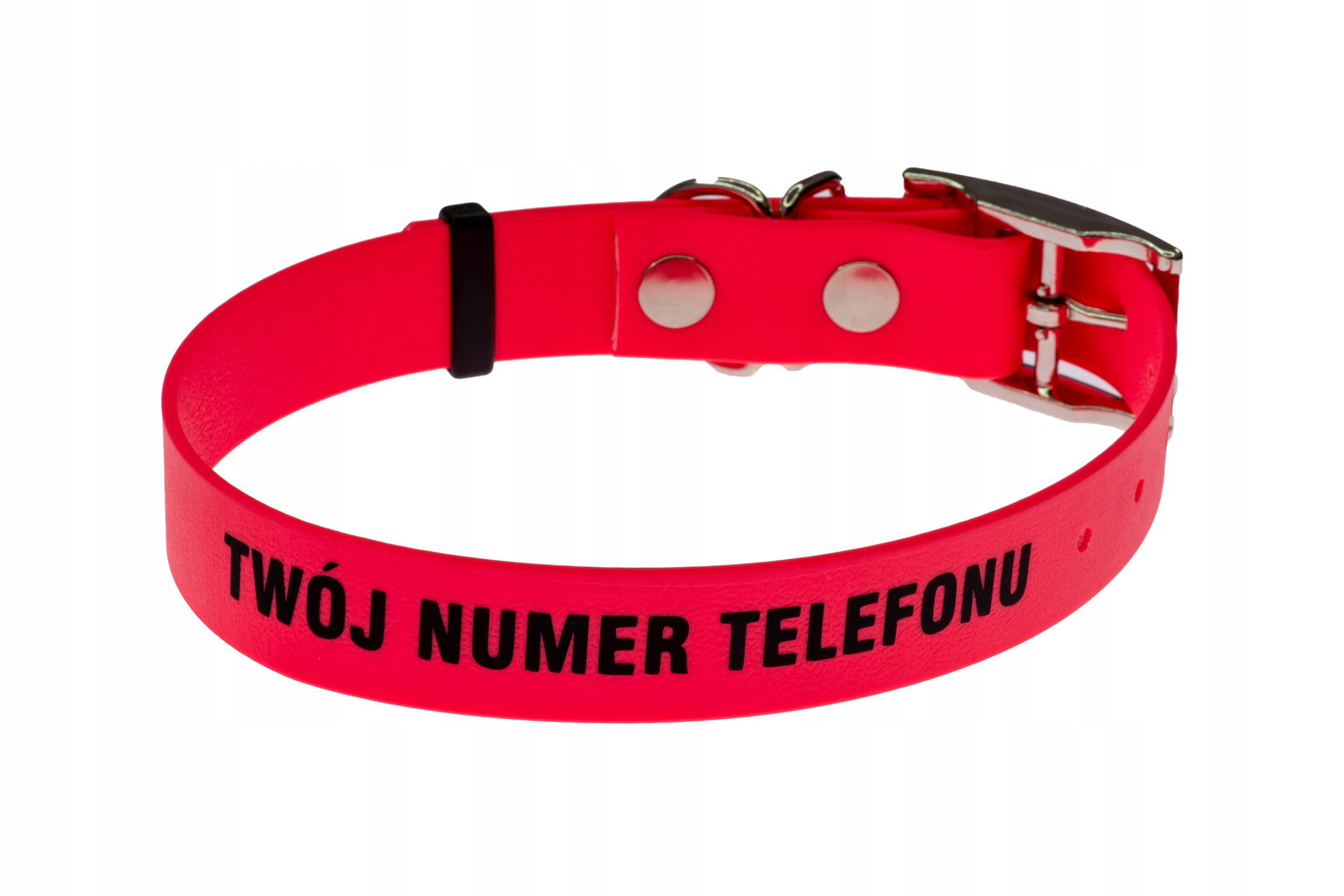Obojok s číslom Nadruk 25 mm, vodeodolný, biothane 38-52 cm L/XL, ružový