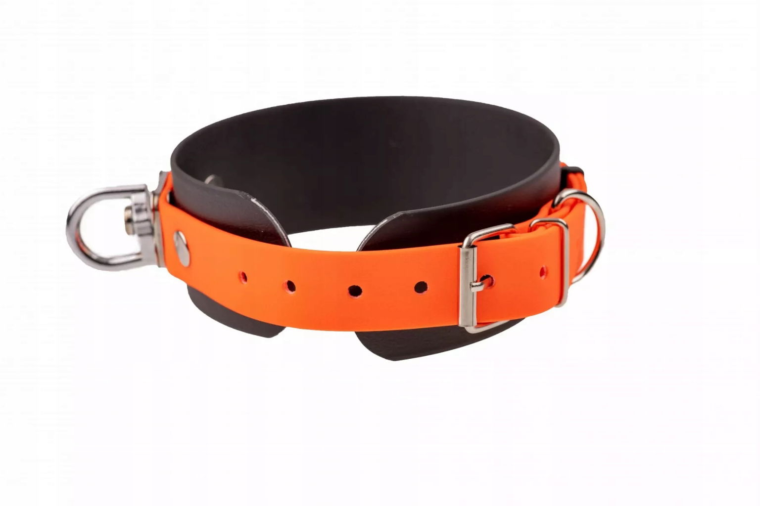 Obojok stopový Biothane 50 mm čierno-oranžový 4WILD 38-52 cm