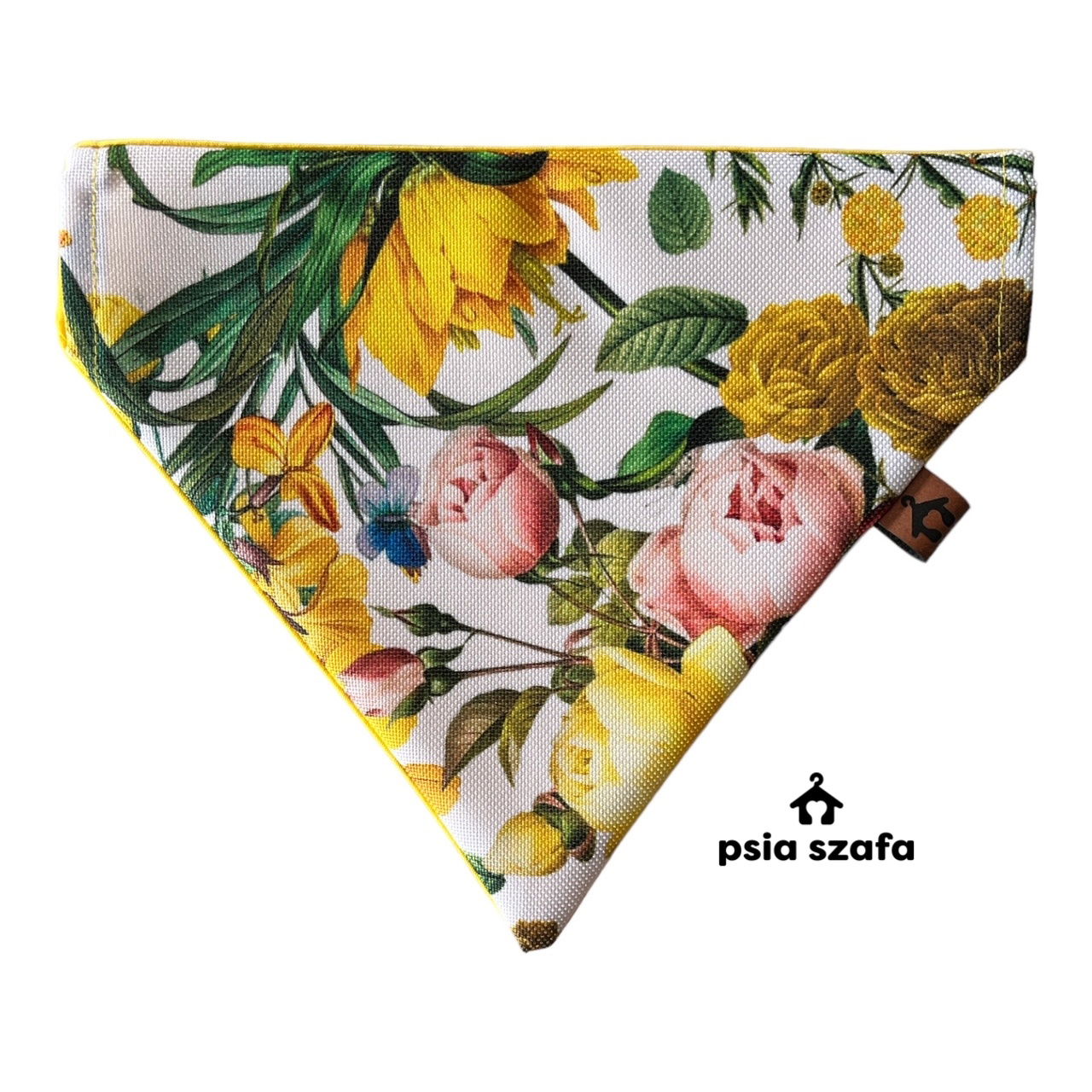 Obojstranná bandana pre psa, vodoodolná, Kvety veľ Xxs