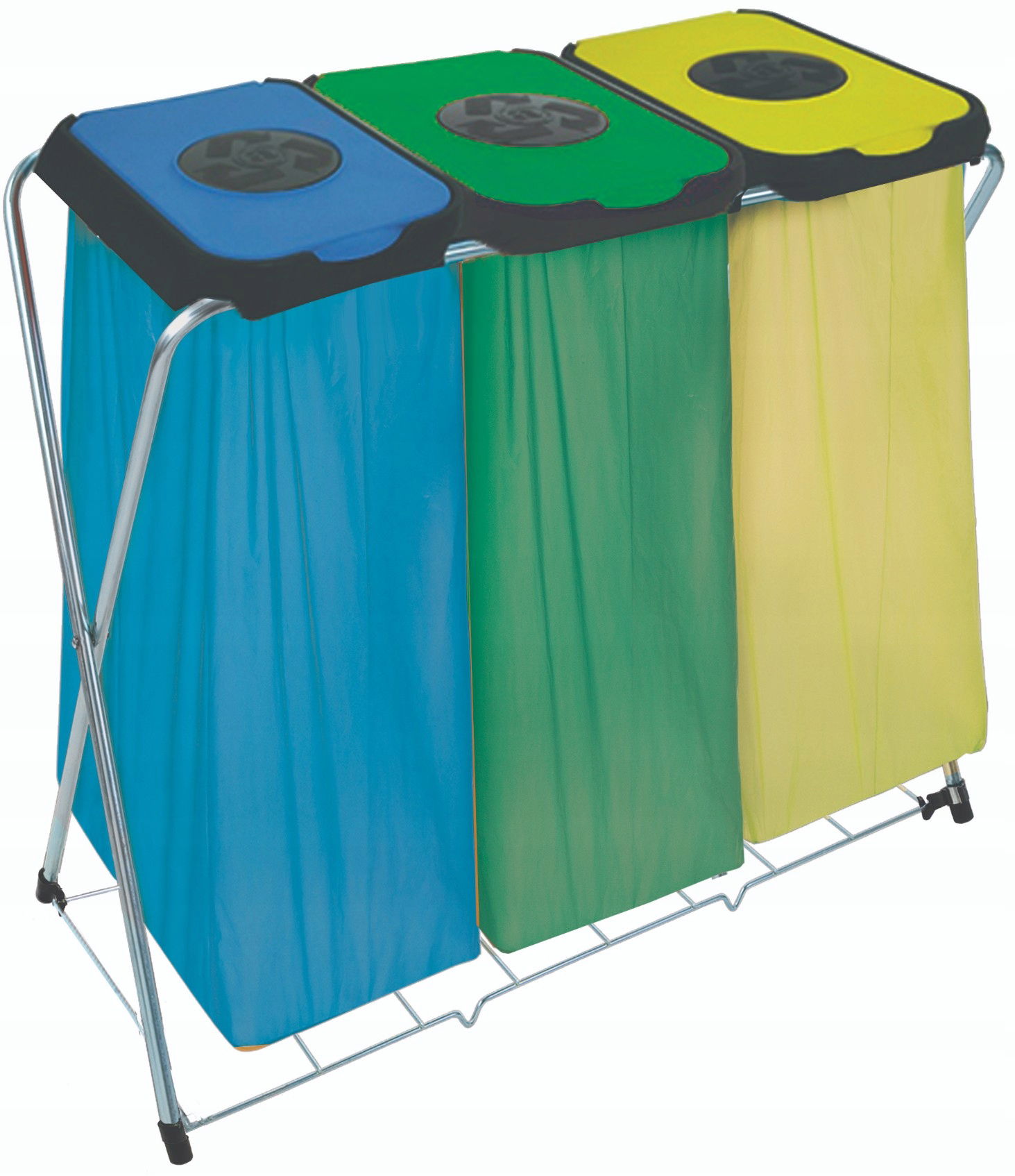 Oceľový Stojan Na Vrecia Eco Life Trojitý Na Triedenie Odpadu 3x120L Silný