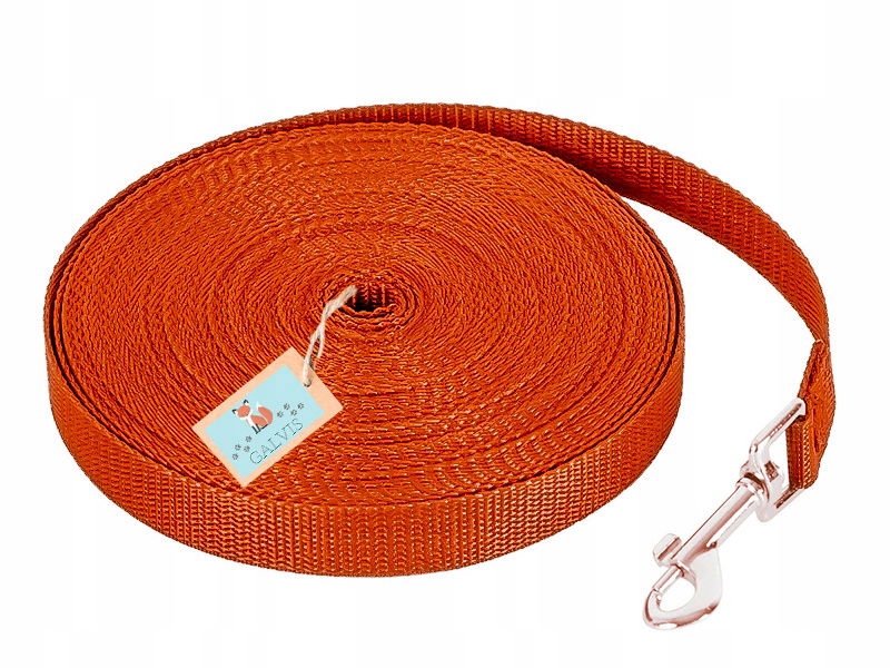 Odolné tréningové vodítko pre malého psa |oranžová 1,5 cm 40 metrov
