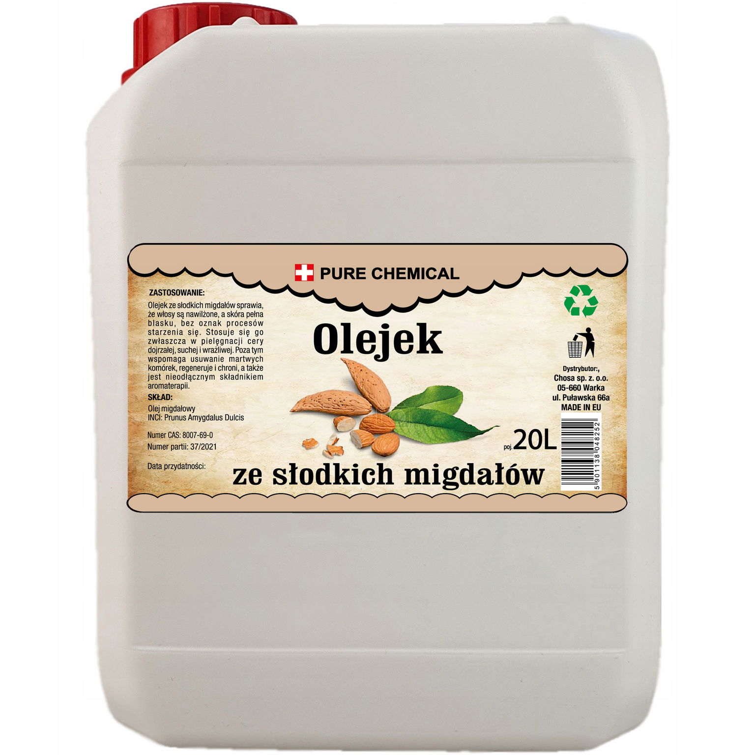 Olej Zo Sladkých Mandlí Mandľový Olej 20 l