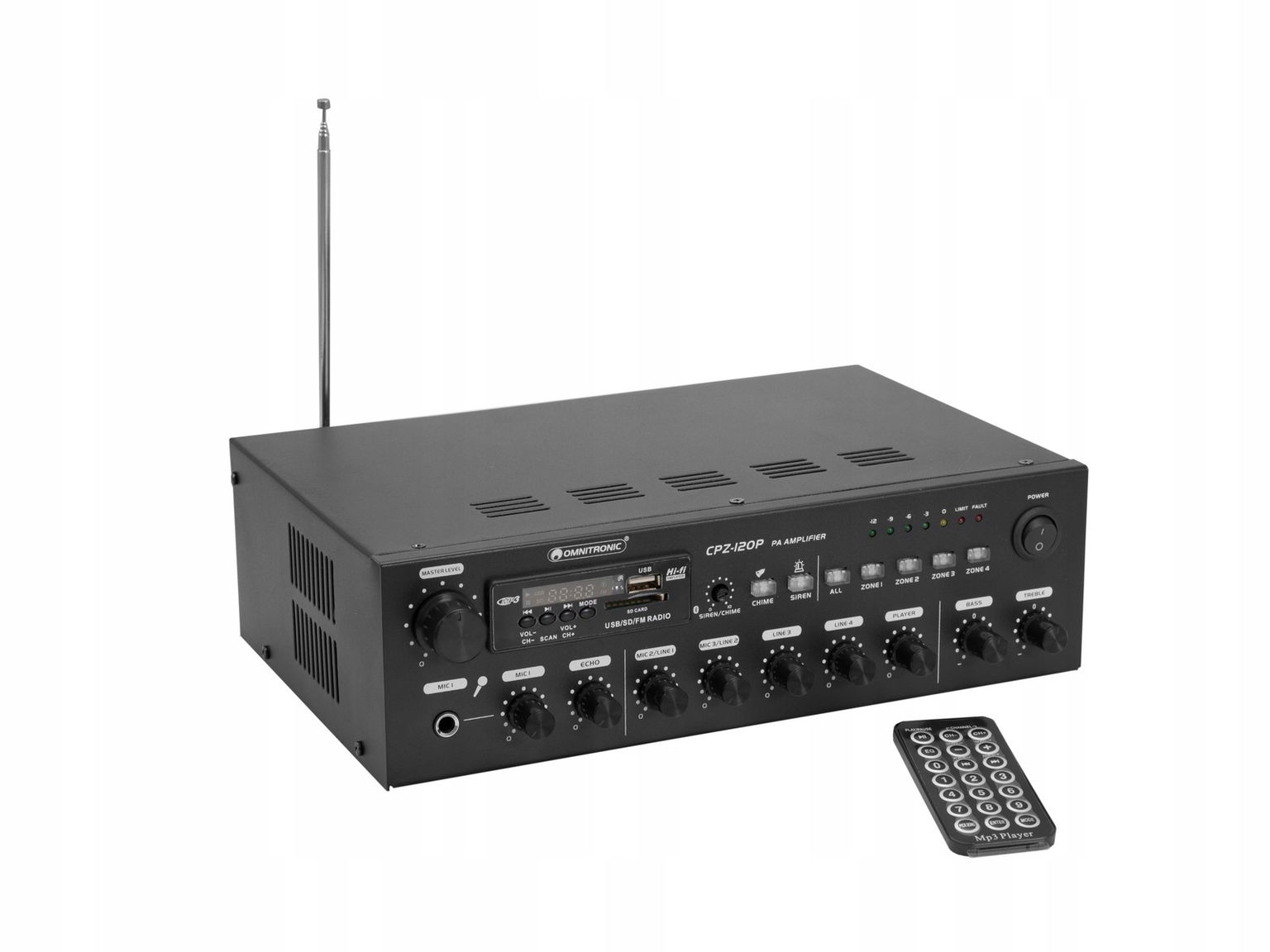 Omnitronic CPZ-120P Pa Mixing Amplifier Mixovací Zosilňovač