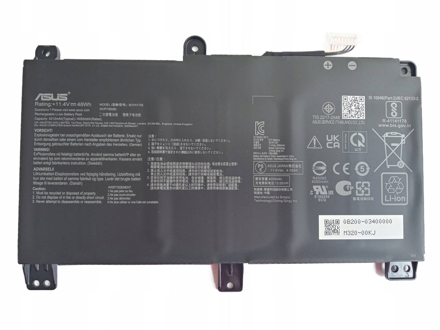 Originálna Batéria Asus G531 B31N1726