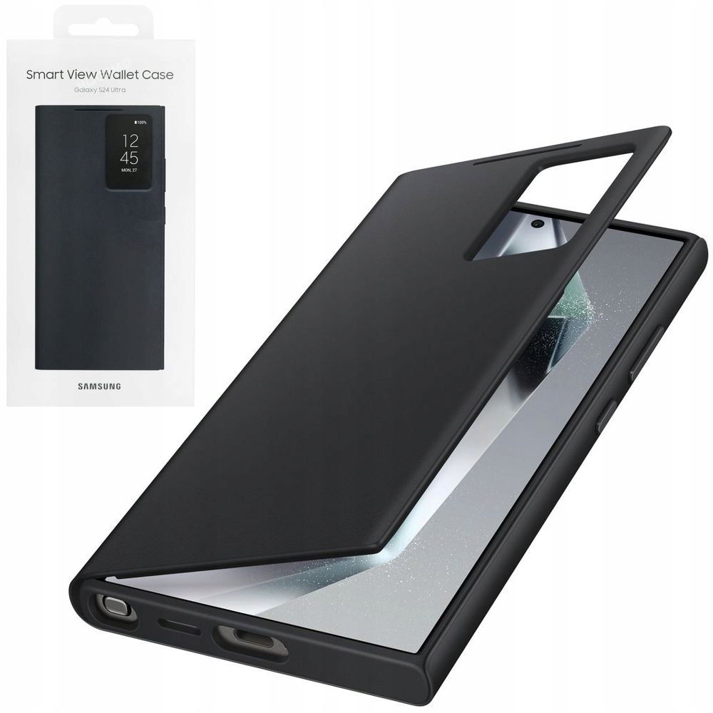 Originálne puzdro Smart View Wallet Case čierne pre Samsung Galaxy S24 Ultra