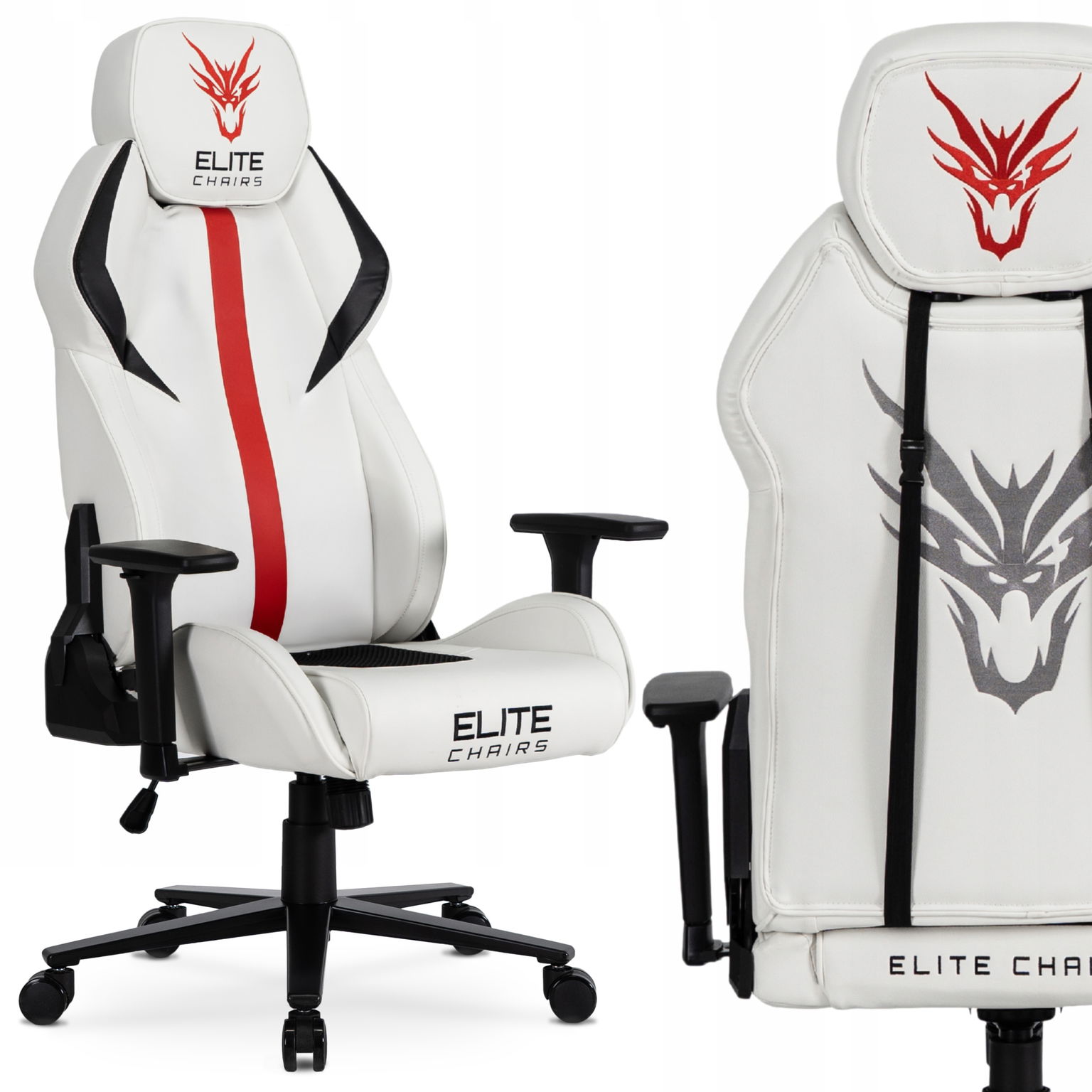 Otočná herná stolička Ergonomická kancelárska stolička Dragon Nexon Biela