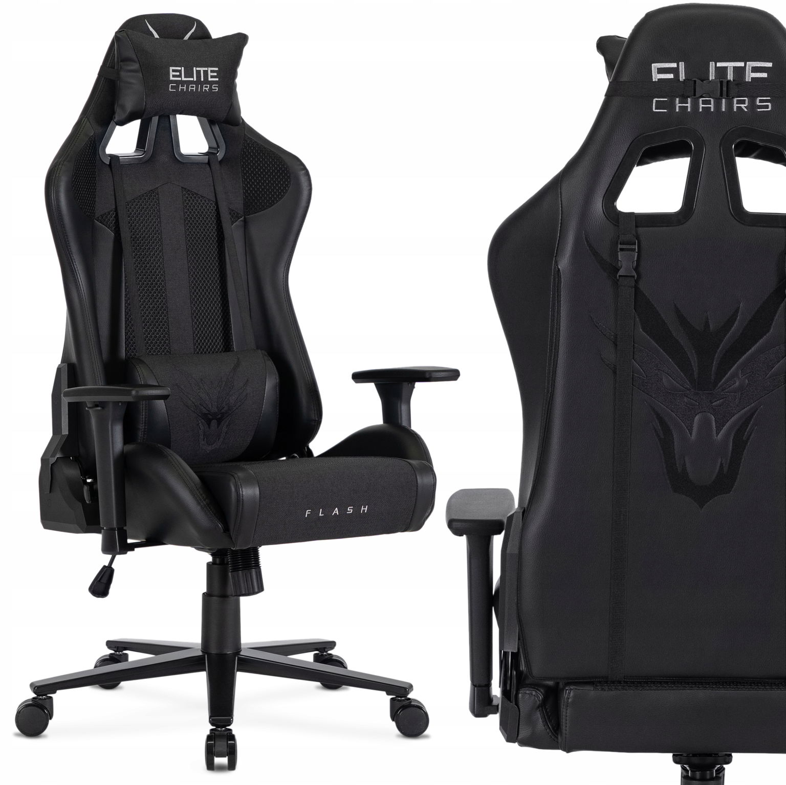 Otočná herná stolička Ergonomická stolička Dragon Flash čierna