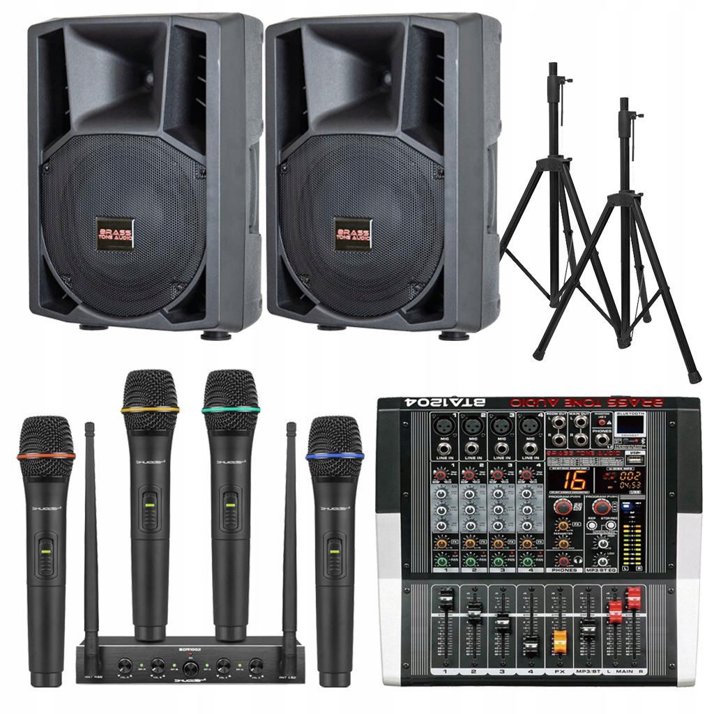 Ozvučovací set LNX20C Mikrofóny Mixér Stĺpce Káblovanie 10"