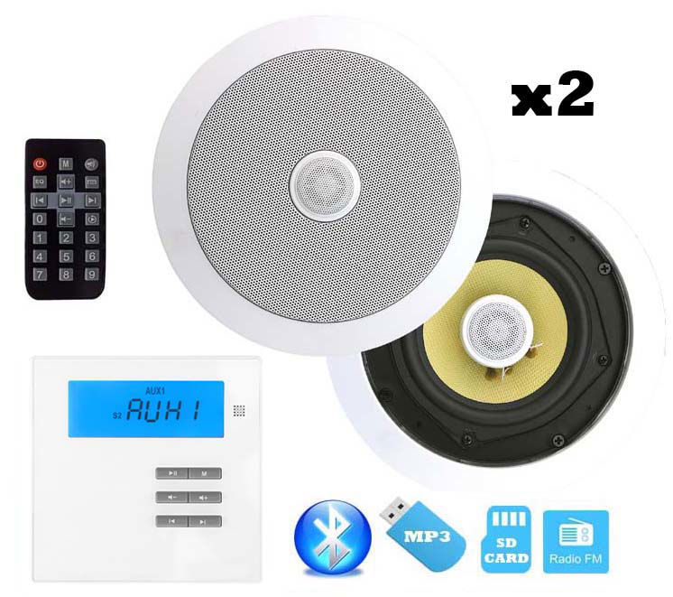 P2 Kúpeľňové Rádio S Bluetooth Usb Sd Kartou, Biele