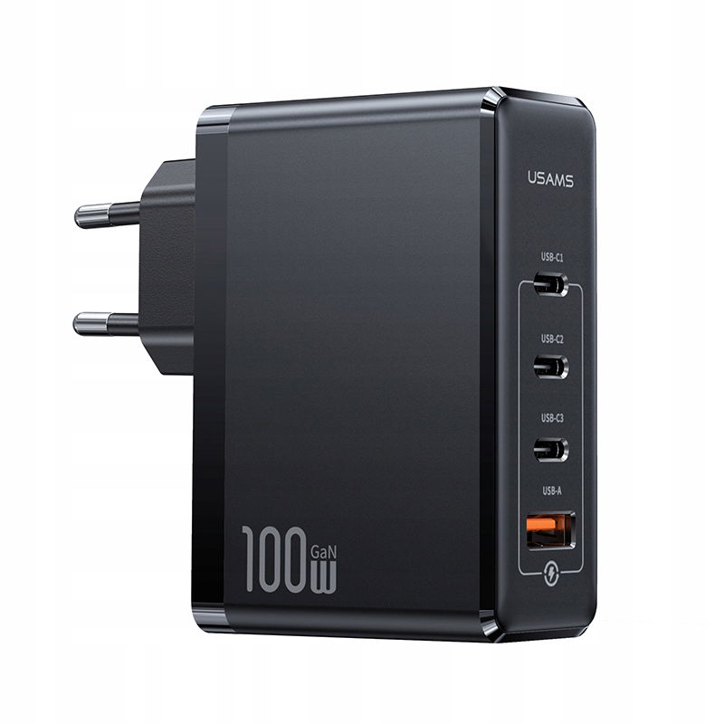P4Y Nabíjačka 3XUSB-C+1XUSB US-CC163 100W čierna