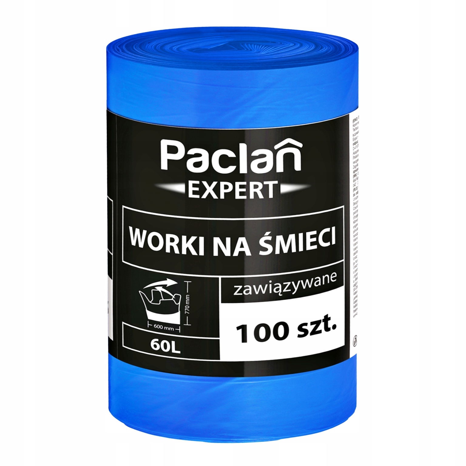 Paclan Expert viazané silné, nepraskajúce vrecia na odpadky 60 L 100 ks