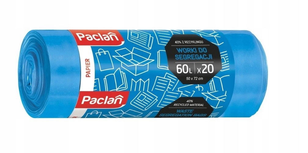Paclan Modré vrecia na odpadky 60 l 20 kusov
