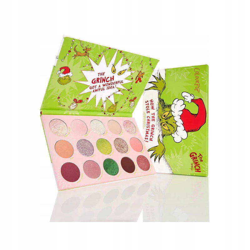 Paleta tieňov Colourpop Vianoce v Grinch