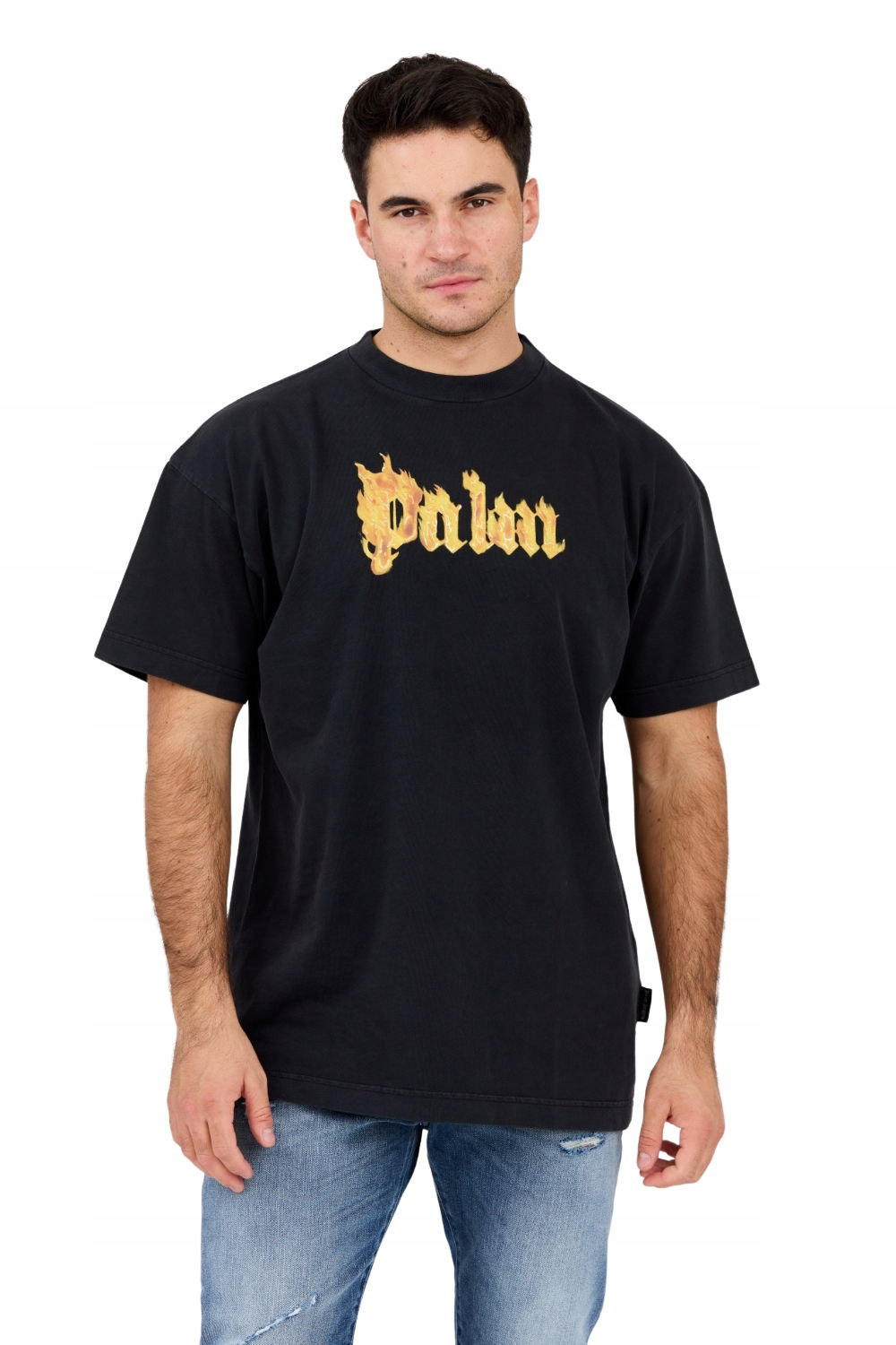 Palm Angels Čierne pánske tričko Burning Logo Tee XXL