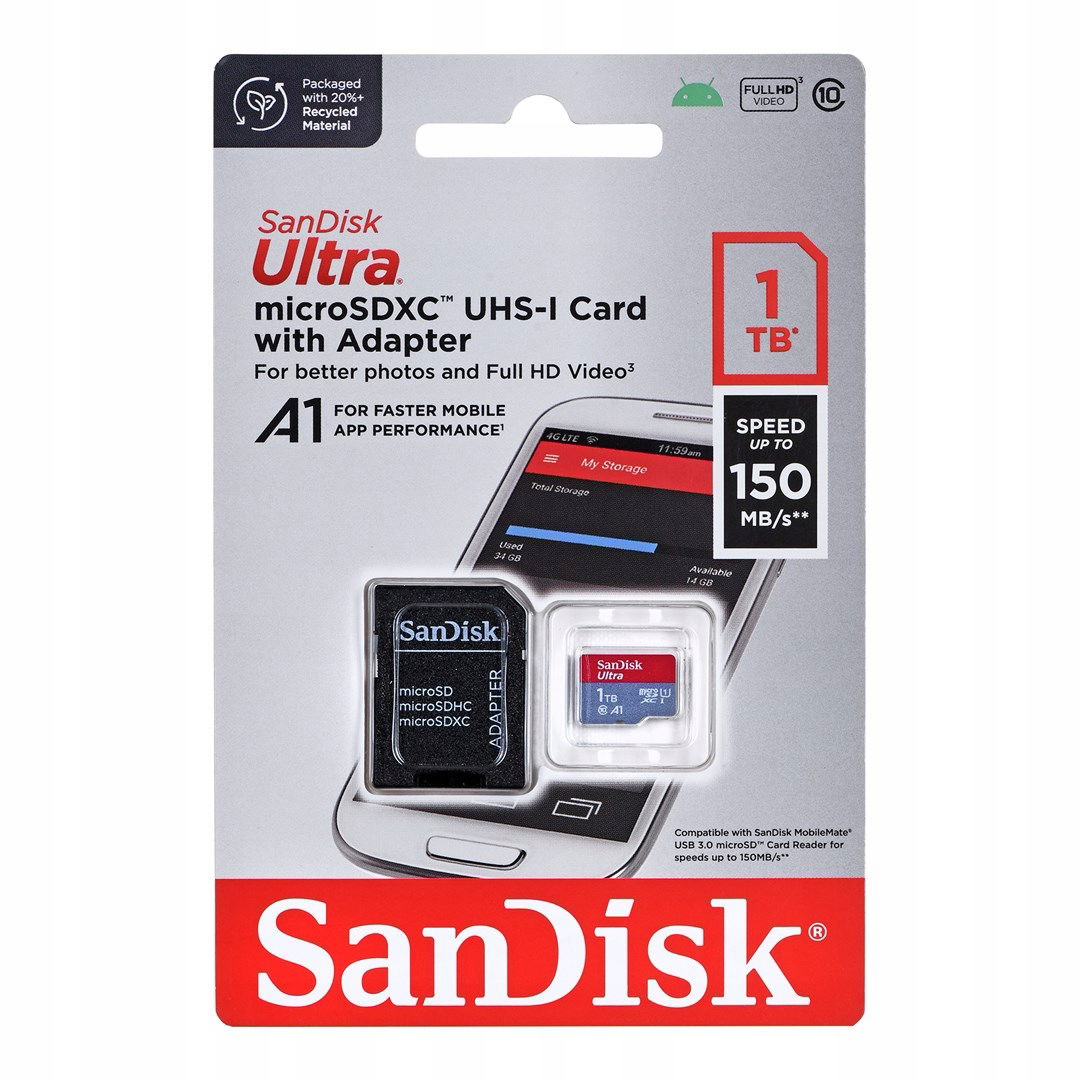 Pamäťová Karta Sandisk Ultra Android microSDXC 1 Tb 150MB/s A1 Cl.10 Uhs-i