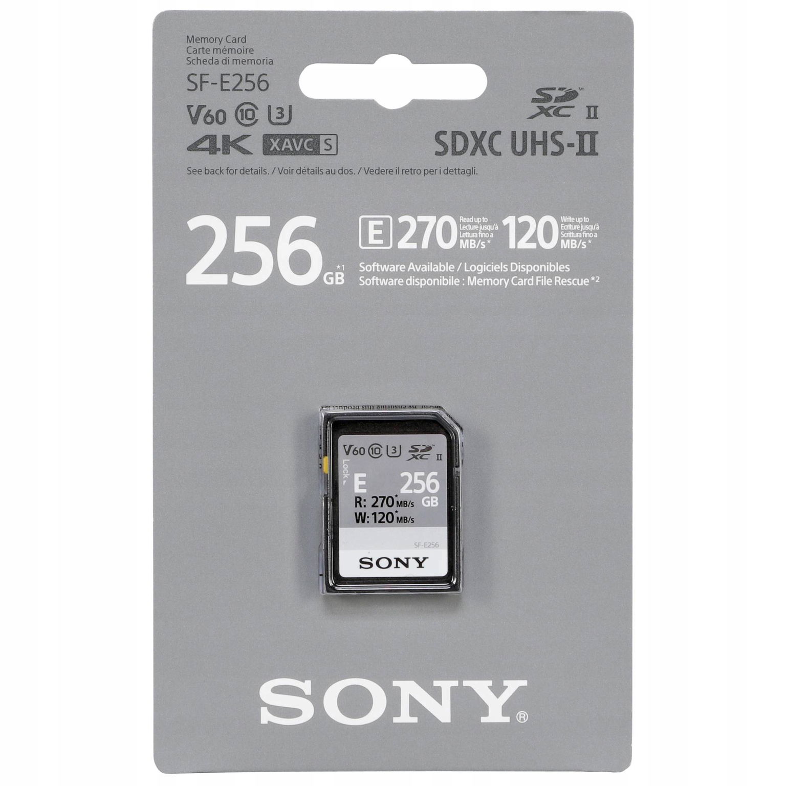 Pamäťová karta Sony Sdxc E 256 Gb Uhs-ii Class 10 U3 V60
