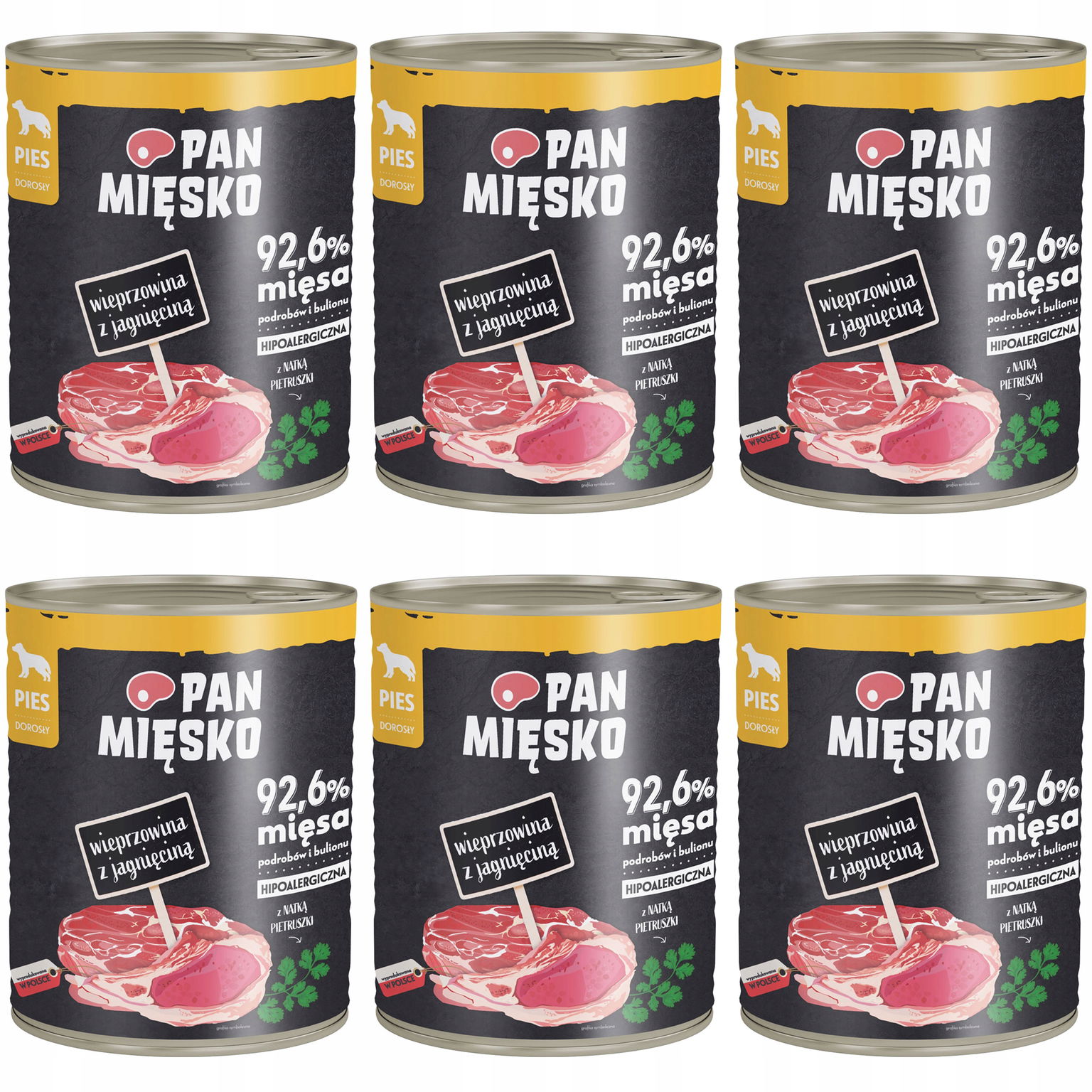 Pan Mięsko Krmivo pre psa Bravčové mäso Jahňa 6x800 g