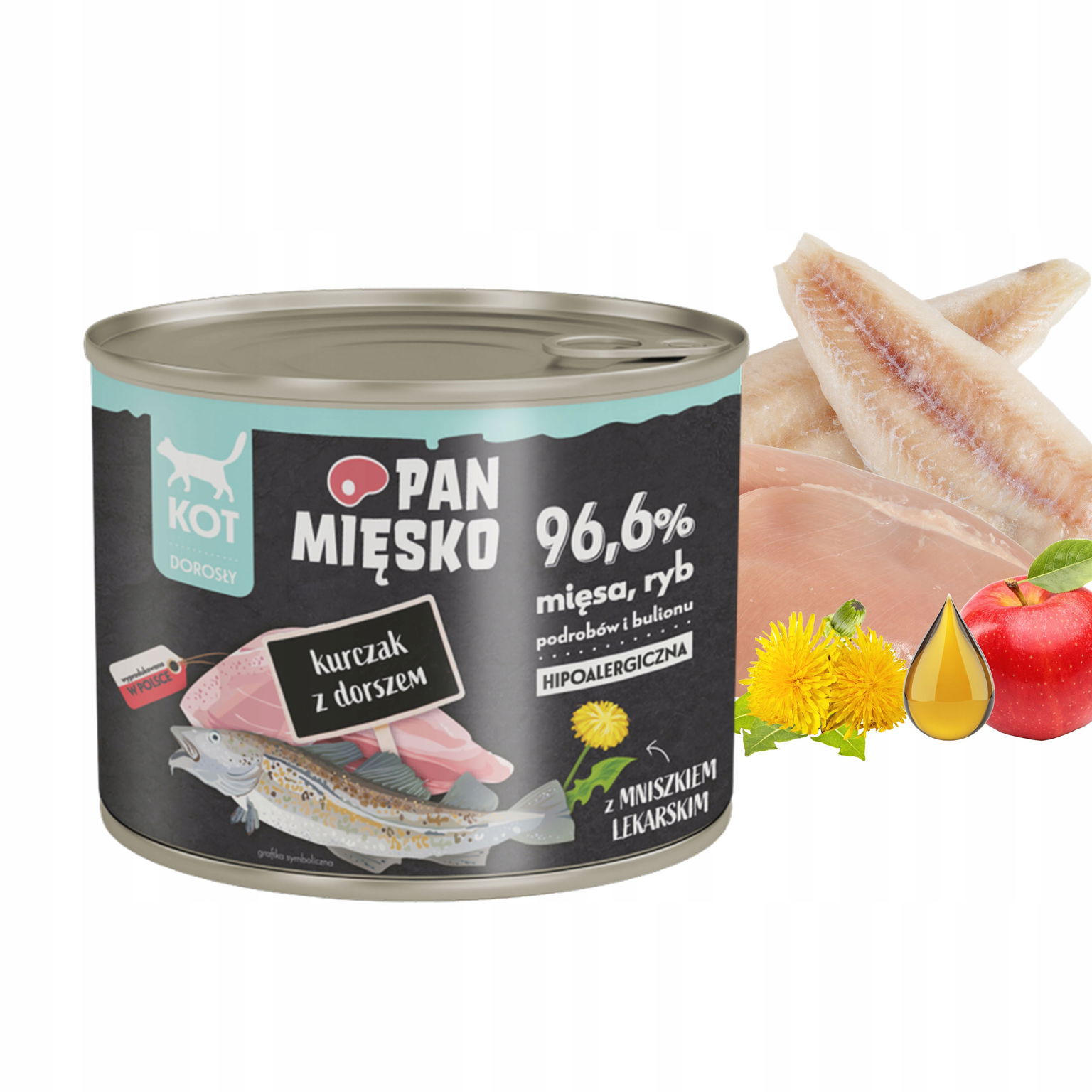 Pan Mięsko Mokré krmivo pre mačky Kuracie Mäso Treska 200 g