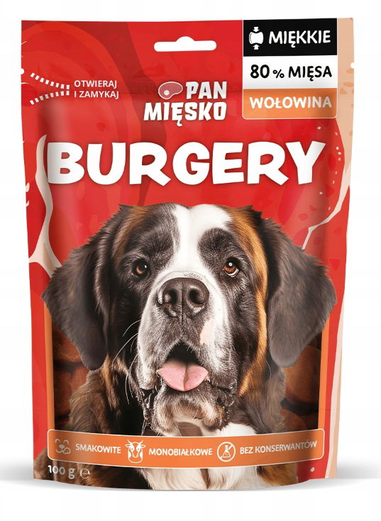 Pan Mięsko Pochúťka pre psa Hovädzí burger 100 g