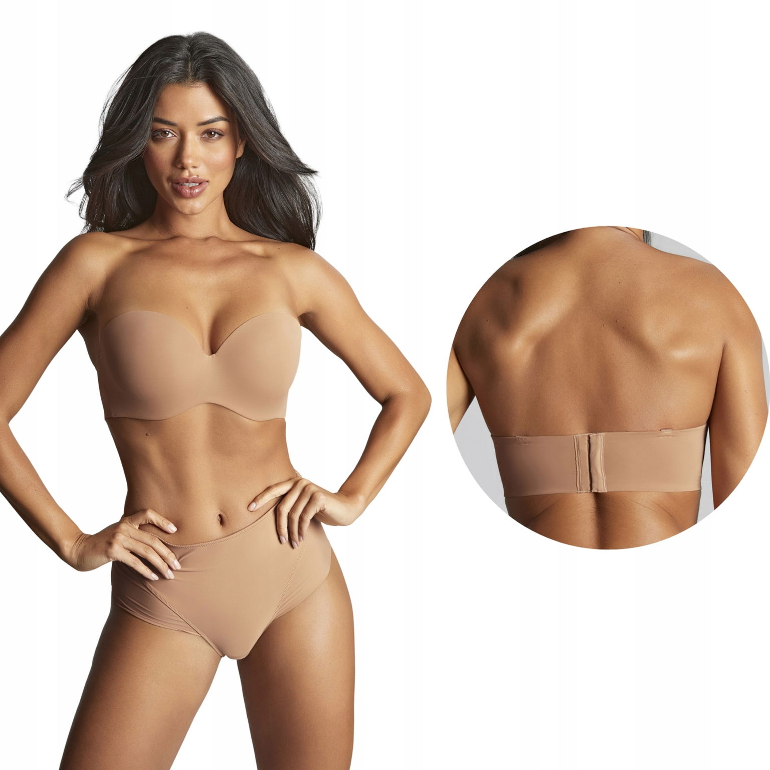 Panache 365 vystužená podprsenka strapless bardotka honey 80G UK36F