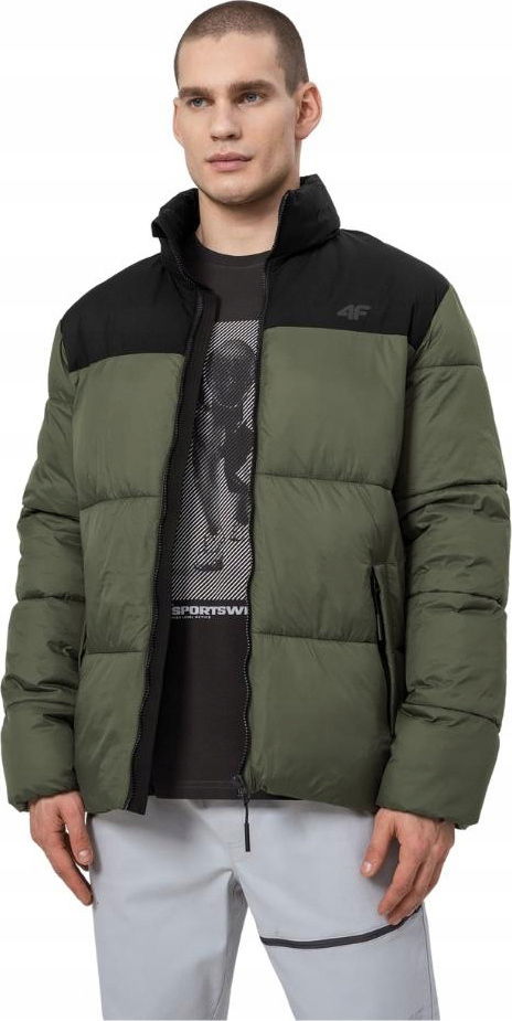 Pánska Bunda 4F Khaki H4Z22 KUMP005 43S r M