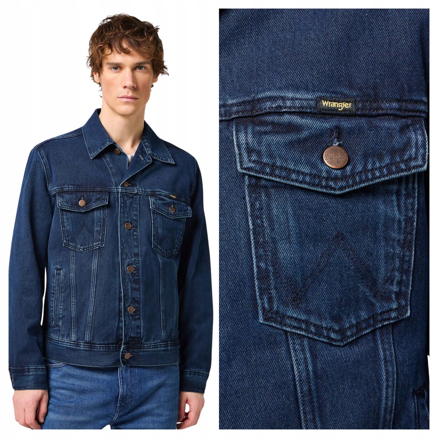 Pánska džínsová bunda Wrangler Authentic Klasická Pravidelná modrá L
