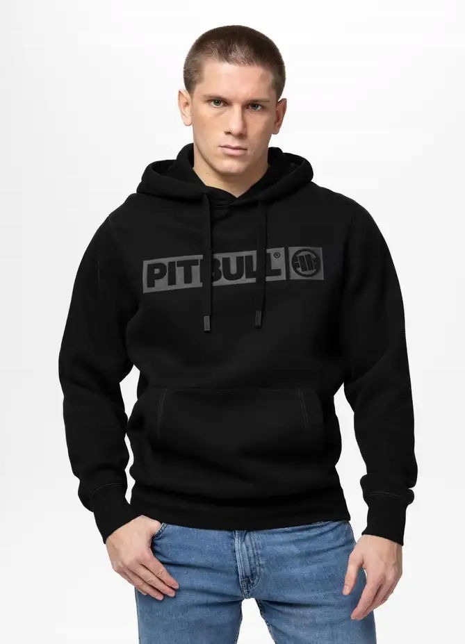 Pánska mikina s kapucňou Pit Bull Hilltop Čierna Klokanka L