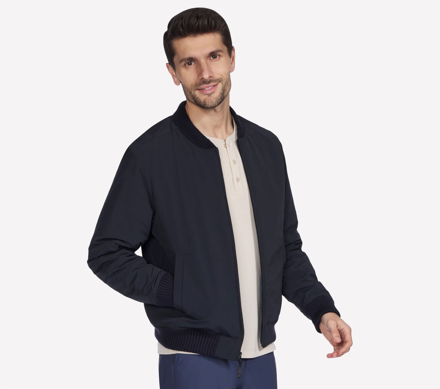 Pánska pánska bunda Skechers Alpha Reversible Bomber JA234 Blk